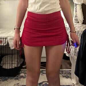 Hot Pink Mini Tennis Skirt with Ruching